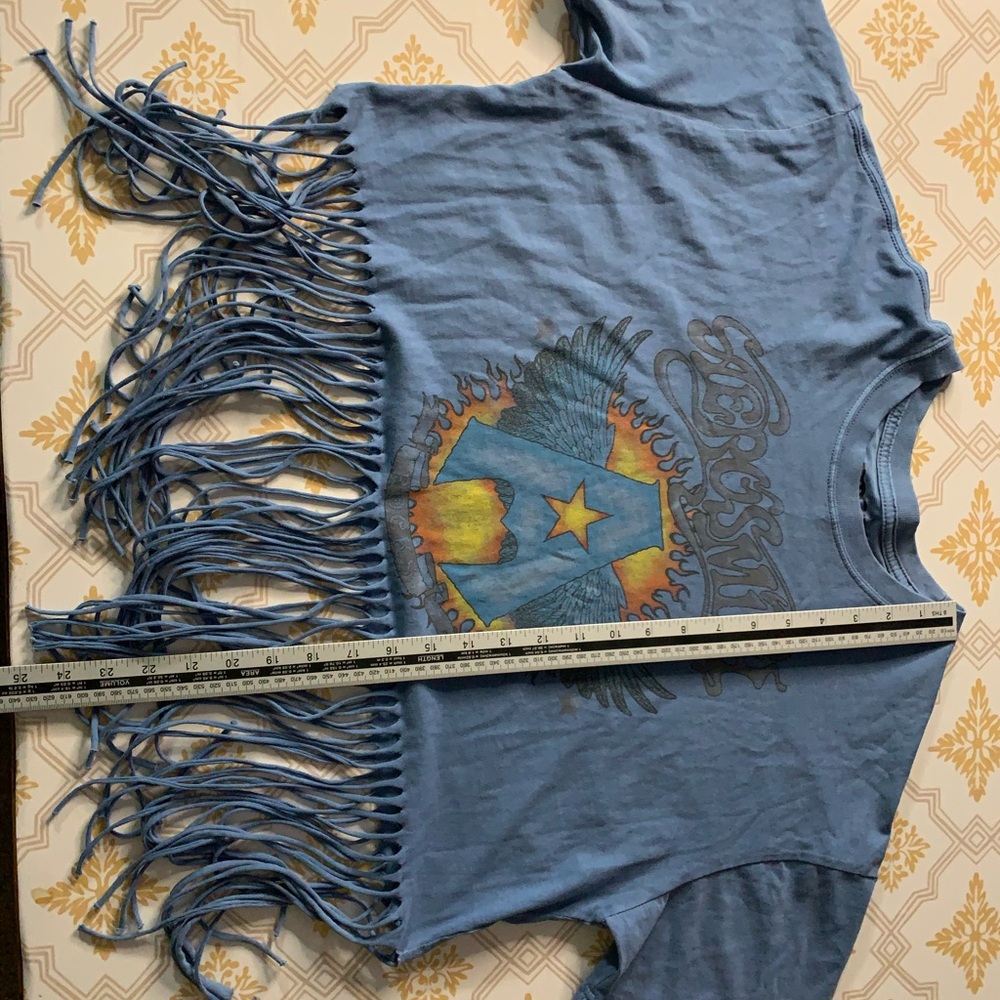 Blue Aerosmith Fringe T-Shirt - Picture 4 of 5